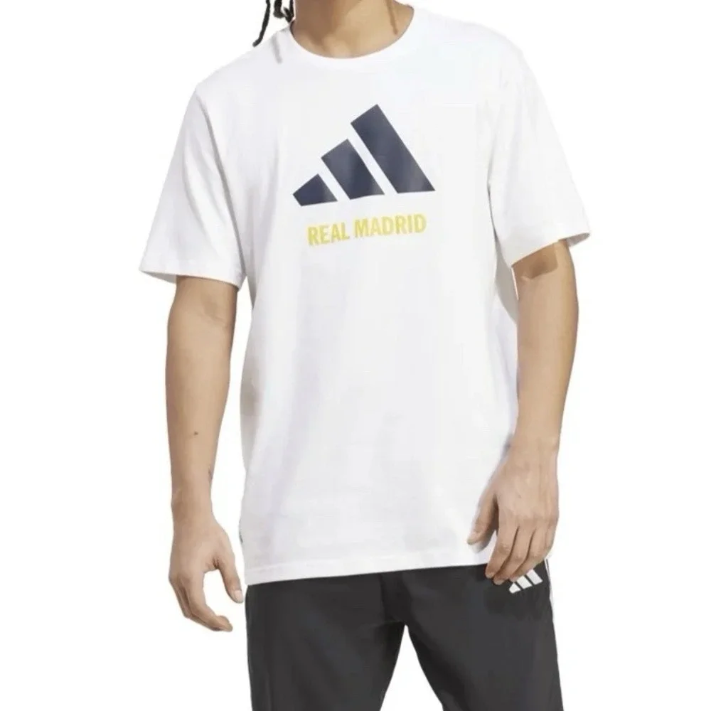 Adidas Real Madrid Men's T-shirt Size XL White La Liga Spain New